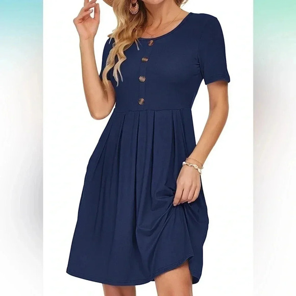 Casual Dress with Pockets Knee Length - Picture 2 of 5